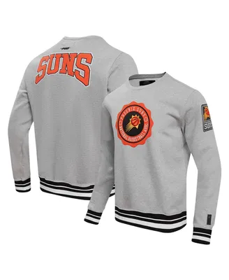 Men's Pro Standard Heather Gray Phoenix Suns Crest Emblem Pullover Sweatshirt