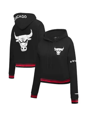 Women's Pro Standard Black Chicago Bulls 2023/24 City Edition Cropped Pullover Hoodie
