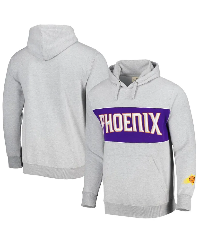 Men's Fanatics Heather Gray Phoenix Suns Wordmark French Terry Pullover Hoodie