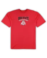 Men's Profile Scarlet, Black Ohio State Buckeyes Big and Tall 2-Pack T-shirt Flannel Pants Set