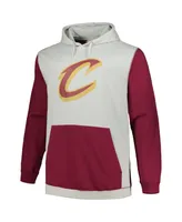 Men's Fanatics Wine, Silver Cleveland Cavaliers Big and Tall Primary Arctic Pullover Hoodie