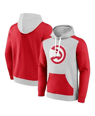 Men's Fanatics Red, Silver Atlanta Hawks Big and Tall Primary Arctic Pullover Hoodie