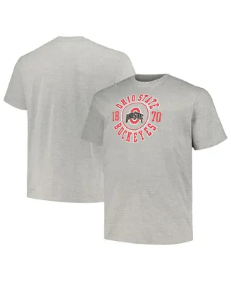 Men's Champion Heather Gray Ohio State Buckeyes Big and Tall Circle Logo T-shirt