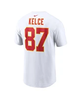 Men's Nike Travis Kelce White Kansas City Chiefs Player Name and Number T-shirt
