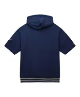 Men's Mitchell & Ness Navy Dallas Cowboys Pre-Game Short Sleeve Pullover Hoodie