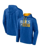 Men's Fanatics Heather Blue St. Louis Blues Close Shave Pullover Hoodie