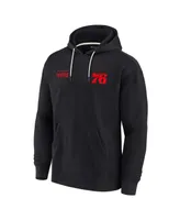 Men's and Women's Fanatics Signature Black Philadelphia 76ers Super Soft Fleece Pullover Hoodie