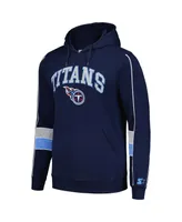 Men's Starter Navy Tennessee Titans Captain Pullover Hoodie