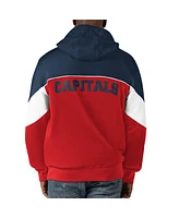 Men's Starter Red, Navy Washington Capitals Power Forward Full-Zip Hoodie