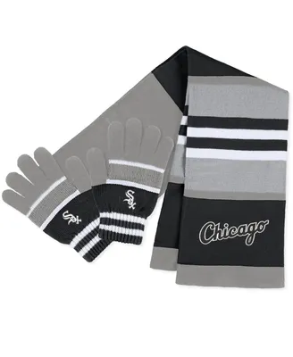 Women's Wear by Erin Andrews Chicago White Sox Stripe Glove and Scarf Set