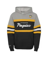 Big Boys Mitchell & Ness Gray Pittsburgh Penguins Head Coach Pullover Hoodie