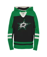Big Boys Black Dallas Stars Ageless Revisited Lace-Up V-Neck Pullover Hoodie