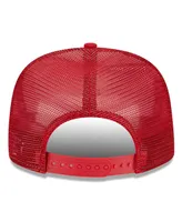 Men's New Era White, Scarlet San Francisco 49ers Banger 9FIFTY Trucker Snapback Hat