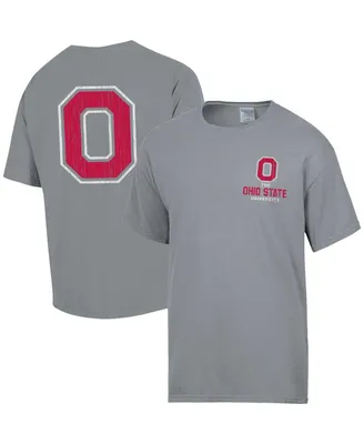 Men's Comfortwash Graphite Distressed Ohio State Buckeyes Vintage-Like Logo T-shirt