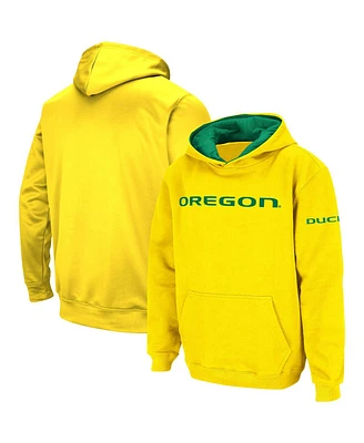 Big Boys Colosseum Yellow Oregon Ducks Logo Pullover Hoodie