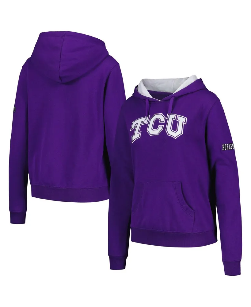 Women's Stadium Athletic Purple Tcu Horned Frogs Big Logo Pullover Hoodie