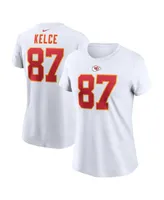 Women's Nike Travis Kelce White Kansas City Chiefs Player Name and Number T-shirt