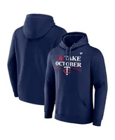 Men's Fanatics Navy Minnesota Twins 2023 Postseason Locker Room Pullover Hoodie