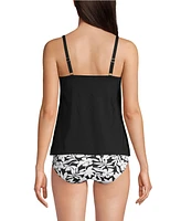 Lands' End Women's Long Torso Tulip Hem Tankini Top