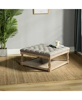 Boyan shelved tufted cocktail ottoman