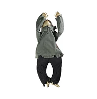 Animated Crawling Baby Zombie Scary Ghost Doll Halloween Decor Sound Sensor Flashing Eyes