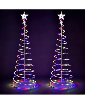 5 Ft Led Spiral Tree Light Star 182 Rgb LEDs New Year Xmas Decor Battery Pack