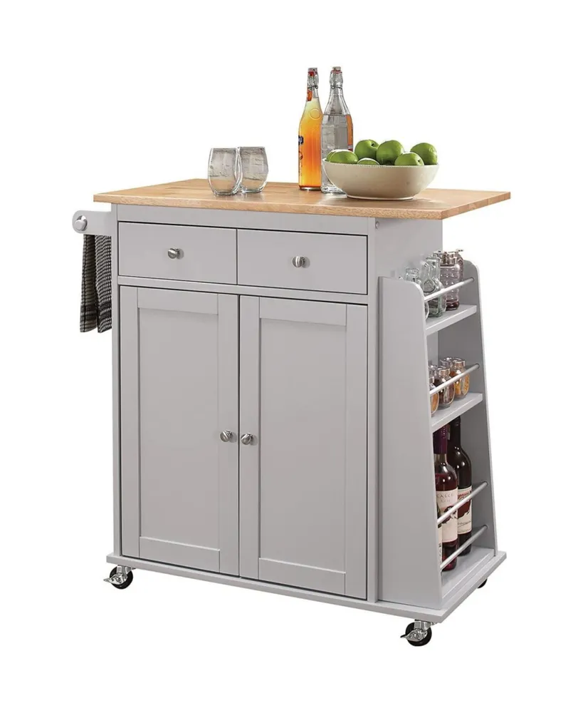 Tullarick Kitchen Cart, Natural & Gray