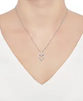 Diamond Heart 18" Pendant Necklace (1/4 ct. t.w.) in 10k White Gold