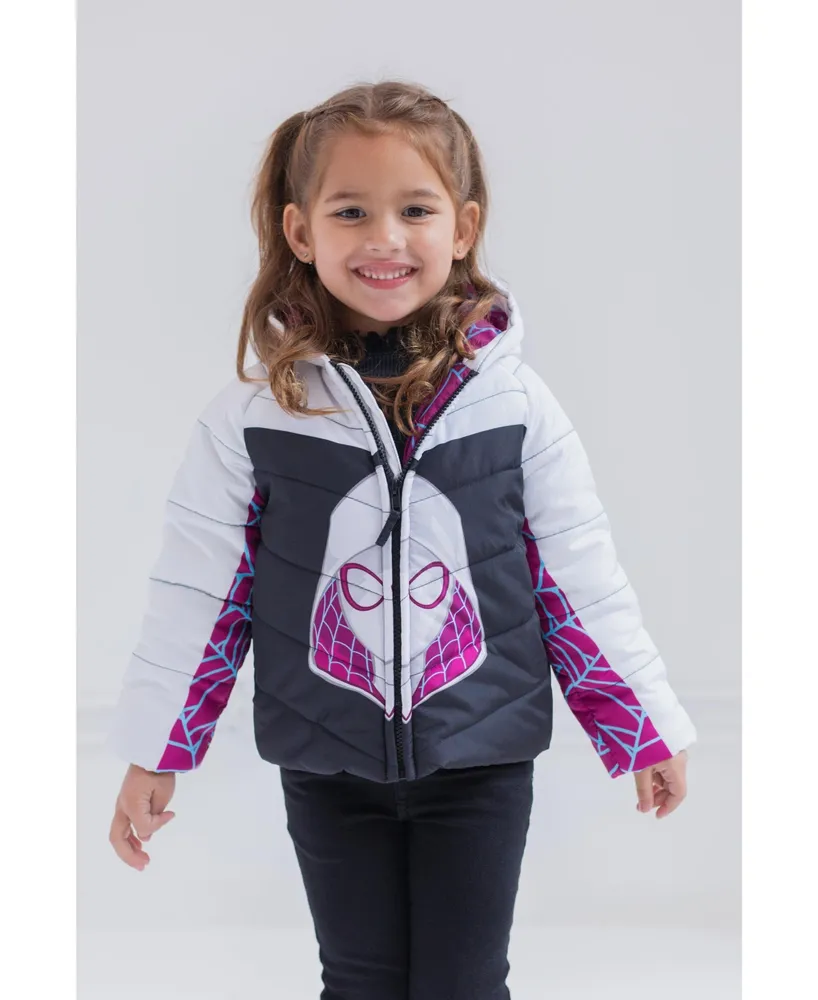 Marvel Toddler Girls Spidey and His Amazing Friends Ghost-Spider Zip Up Puffer Jacket