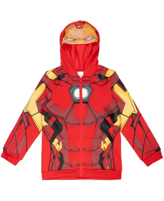 Marvel Little Girls Avengers Iron Man Fleece Zip Up Hoodie
