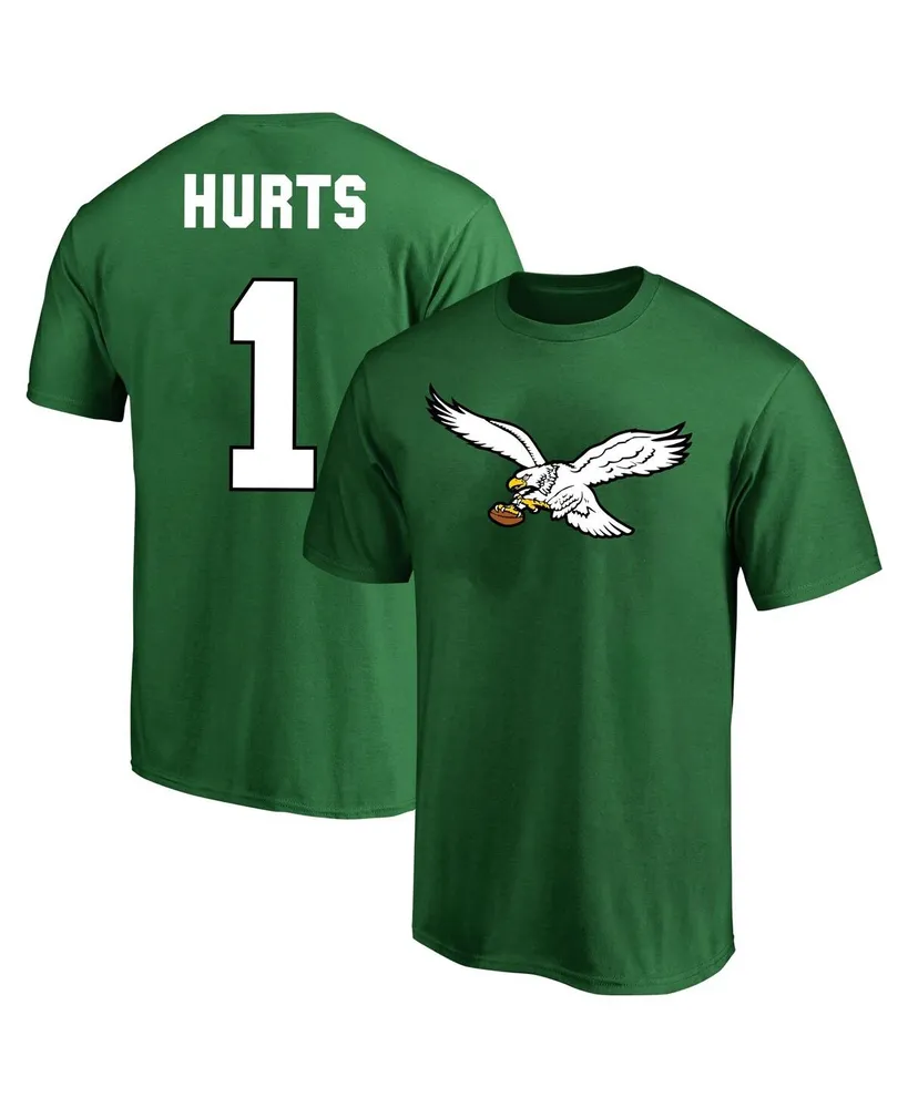 Men's Fanatics Jalen Hurts Kelly Green Philadelphia Eagles Big and Tall Throwback Player Name Number T-shirt