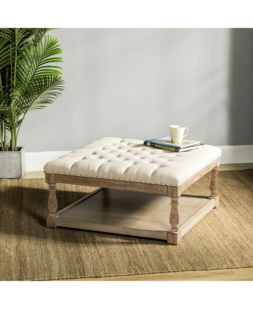 Boyan shelved tufted cocktail ottoman