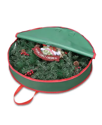 30" Christmas Wreath Storage Bag Handle Garland Holiday Container Decoration
