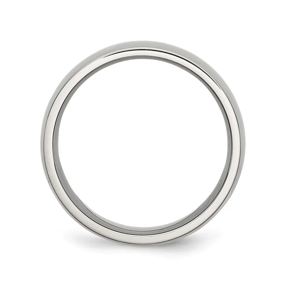 Chisel Stainless Steel Polished 8mm Half Round Band Ring