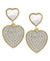 Macy's Simulated Mother of Pearl and Cubic Zirconia Heart Earring