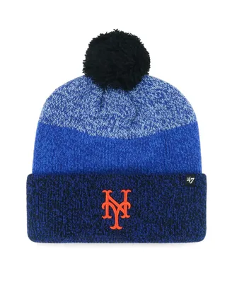 Men's '47 Brand Royal New York Mets Darkfreeze Cuffed Knit Hat with Pom