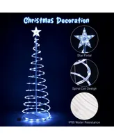 5 Ft Led Light Show Tree Spiral Christmas In/Outdoor Garden Holiday Decor Led Battery Power Cool White