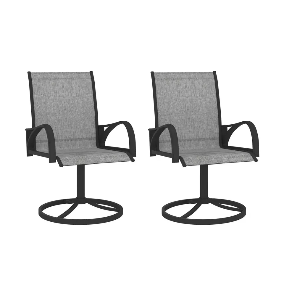 Patio Swivel Chairs 2 pcs Textilene and Steel Gray