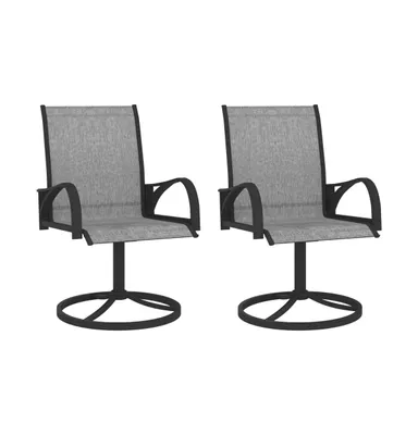 Patio Swivel Chairs 2 pcs Textilene and Steel Gray