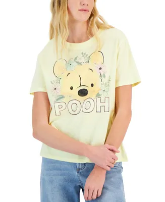 Disney Juniors' Floral Pooh Crewneck Graphic Tee