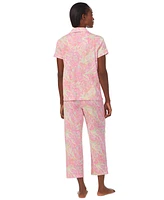 Lauren Ralph Women's 2-Pc. Printed Capri Pajamas Set