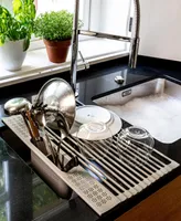 over&back Over the Sink Drying Dish Rack with Caddy
