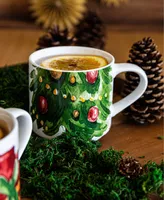 over&back Christmas Tree Stackable Mugs, Set of 4