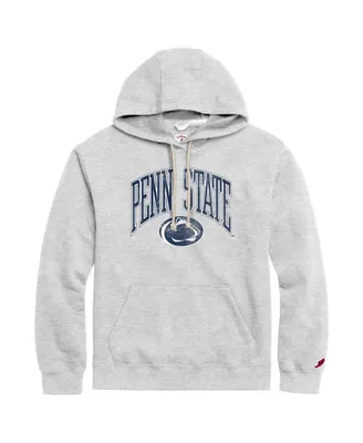 Men's League Collegiate Wear Heather Gray Distressed Penn State Nittany Lions Tall Arch Essential Pullover Hoodie