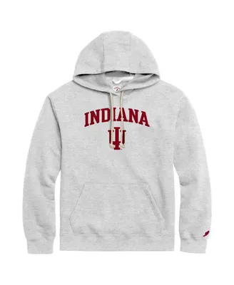 Men's League Collegiate Wear Heather Gray Distressed Indiana Hoosiers Tall Arch Essential Pullover Hoodie