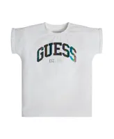 Guess Big Girls Light Stretch Jersey Iridescent Logo T-shirt
