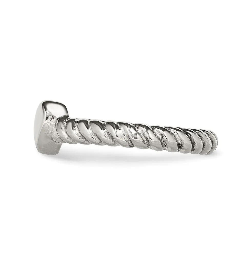 Chisel Stainless Steel Polished Twisted Heart Ring