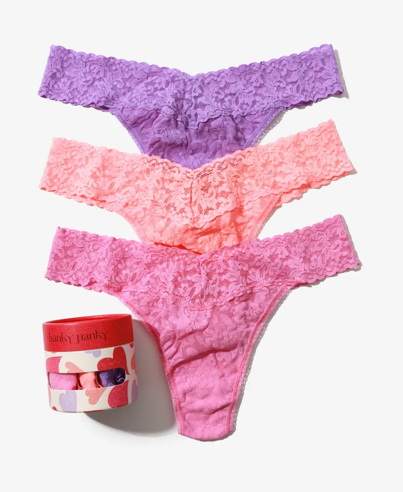Hanky Panky Women's Holiday 3 Pack Original Rise Thong Underwear