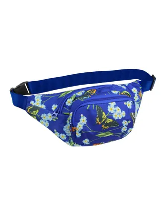 World Traveler Butterfly 14-Inch Fanny Pack Adjustable Crossbody Waist Pack