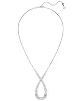 Swarovski Rhodium-Plated Mixed Crystal Infinity Pendant Necklace, 15" + 2-3/4" extender